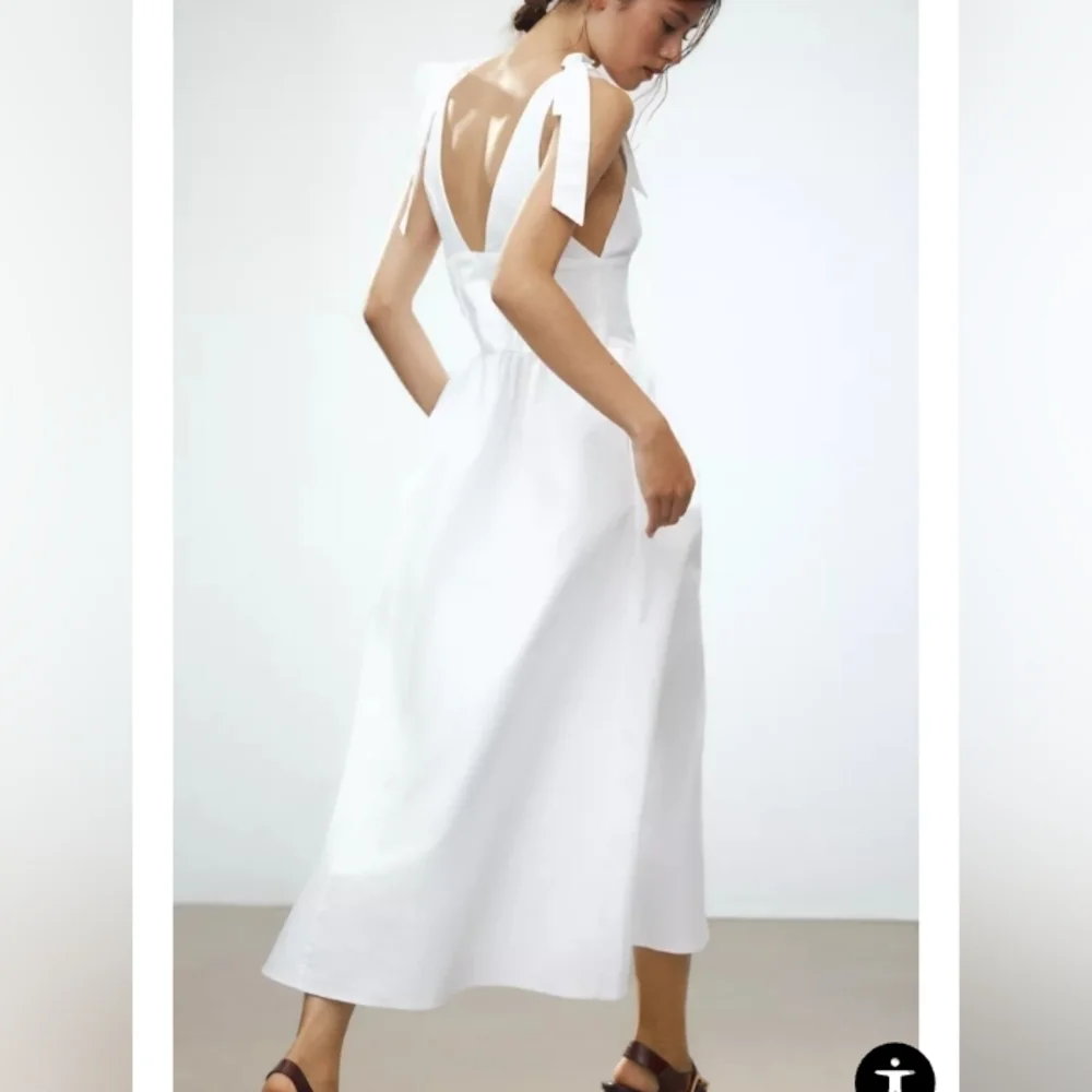 Zara Tied Poplin Midi Dress - Picture 3 of 4